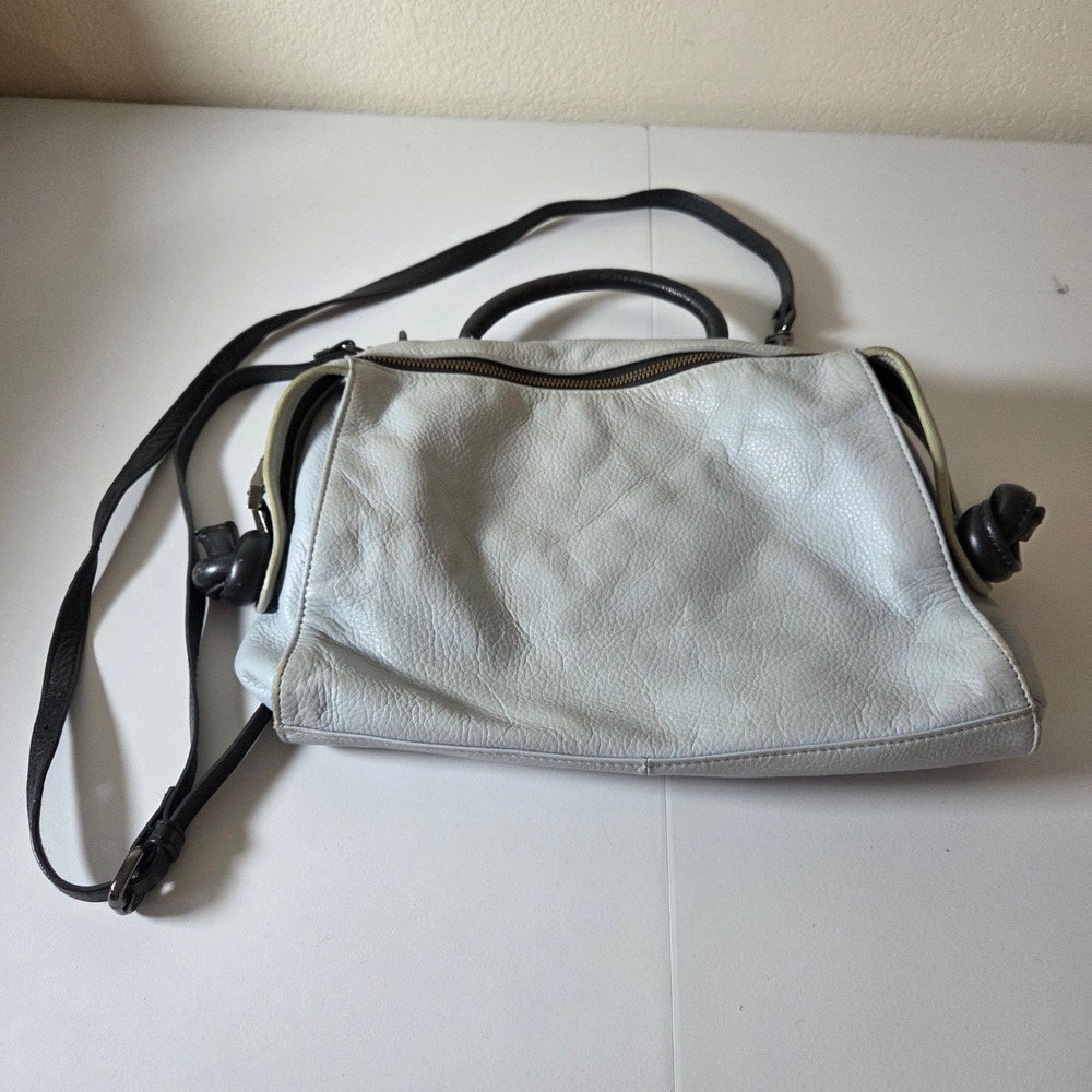 Christopher‎ Kon Leather Satchel Shoulder Bag Double Handle Top Zip Crossbody